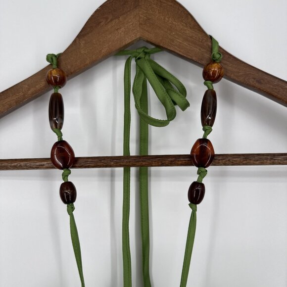 1. State Womens Size 10 Green Boho Beaded Cut-Out Halter A-Line Midi Dress NWT - Picture 11 of 14